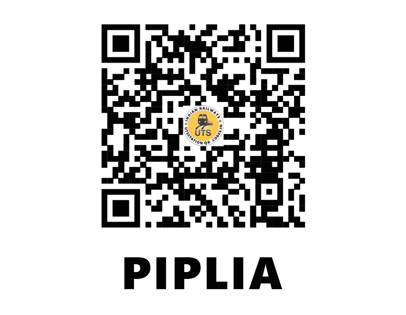 UTS QR Code for PIPLIA - PIP - WR (MADHYA PRADESH)